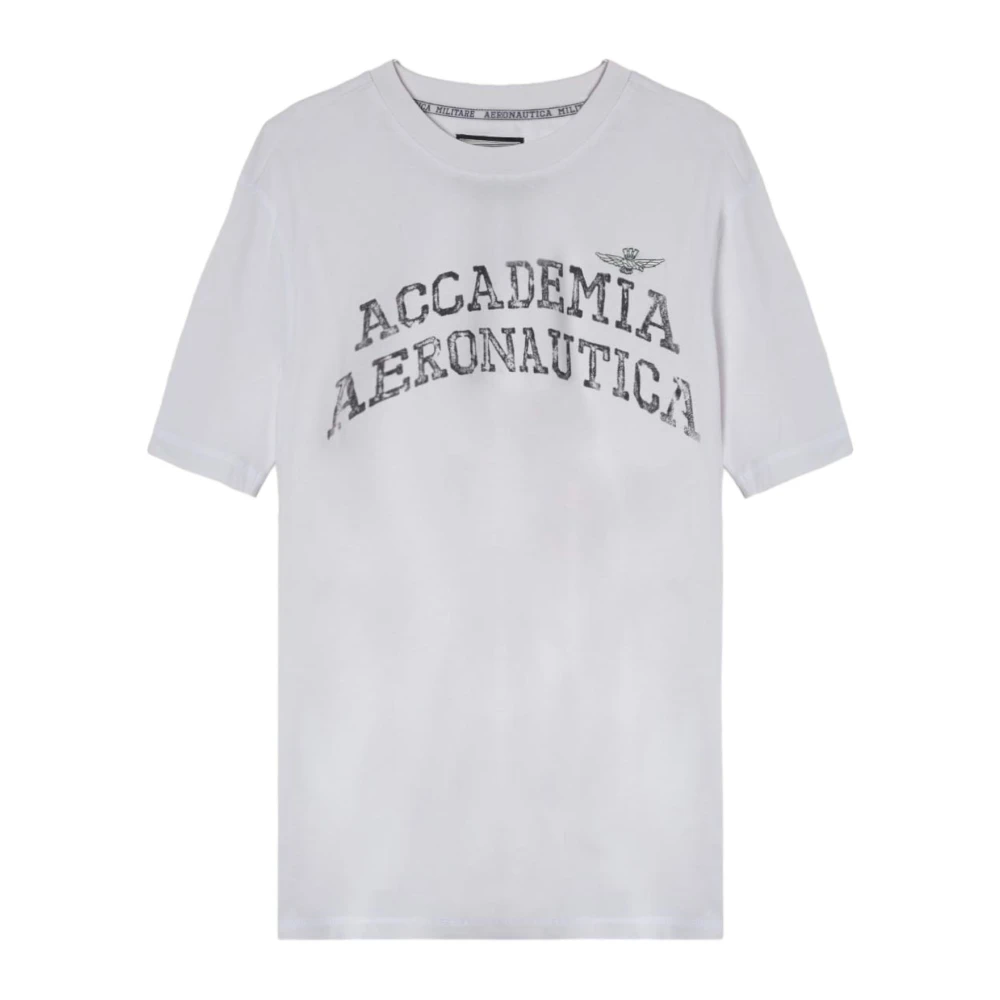 Aeronautica militare Korte Mouw T-shirt White Heren