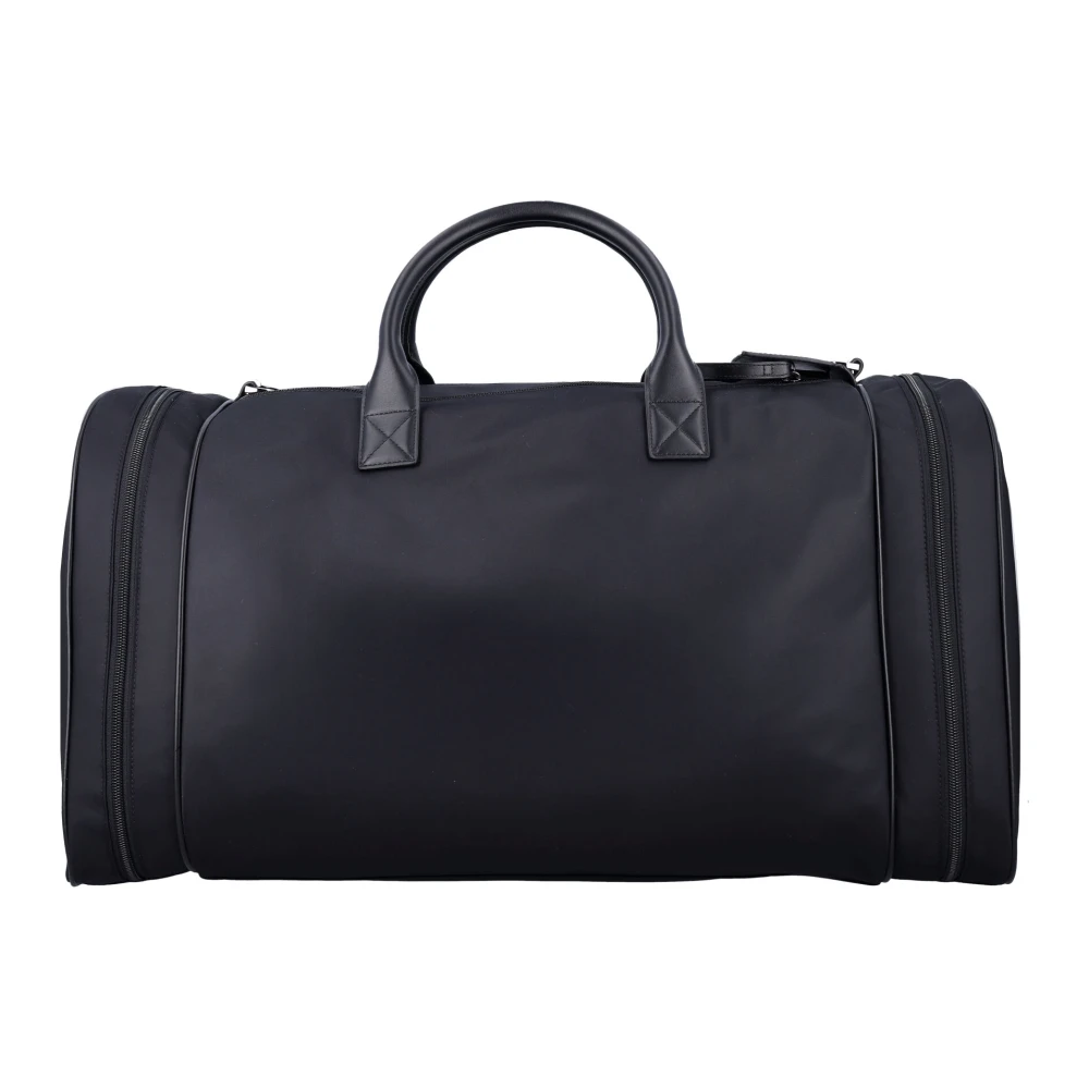Emporio Armani Zwarte Nylon Weekend Reistas Black Heren
