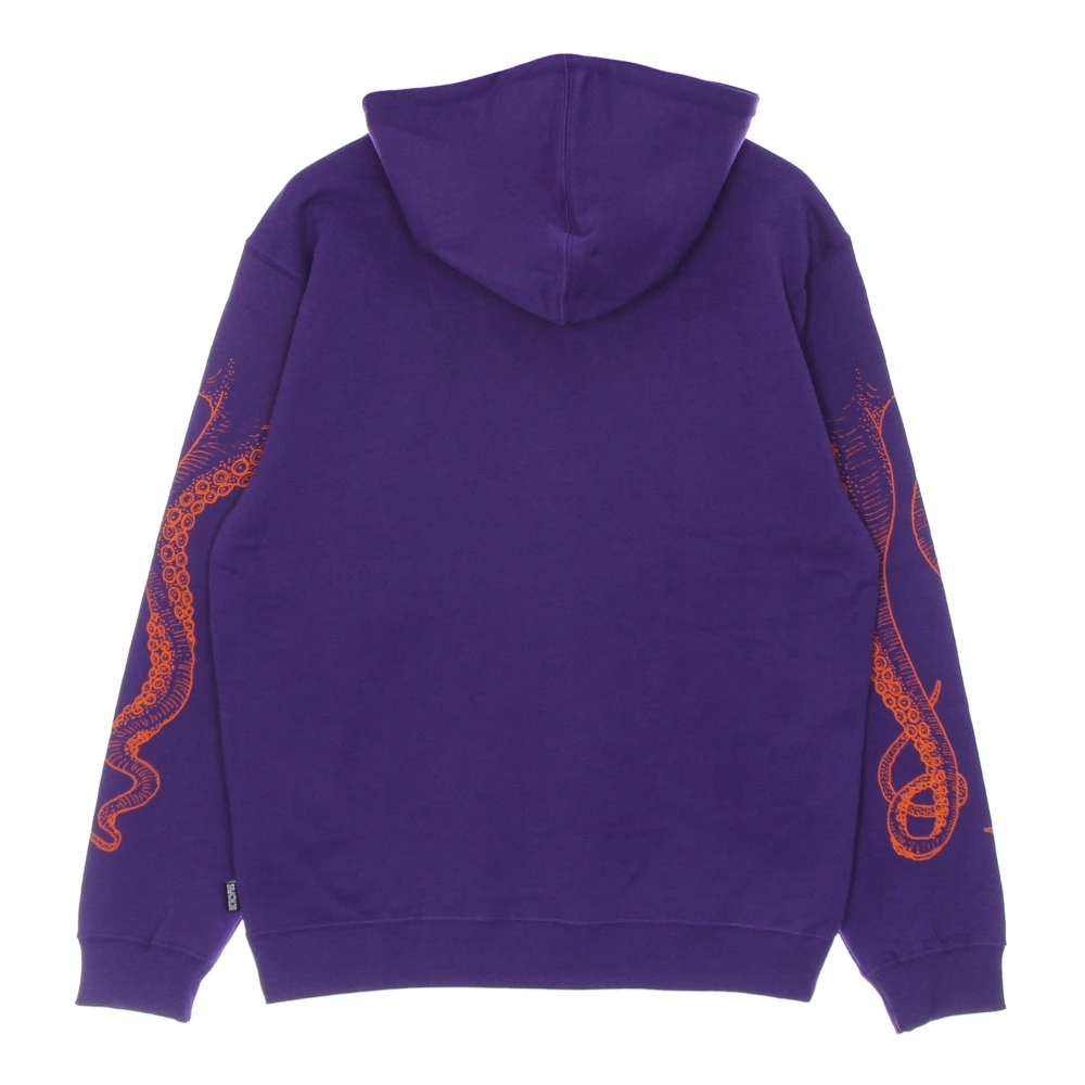 Octopus Paarse lichtgewicht hoodie met omlijnd logo Purple Heren
