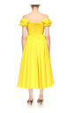 robe-jaune-sans-bretelles-a-manches-bouffantes