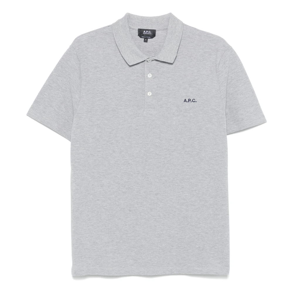 A.p.c. Katoenen poloshirt met 3 knopen Gray Heren