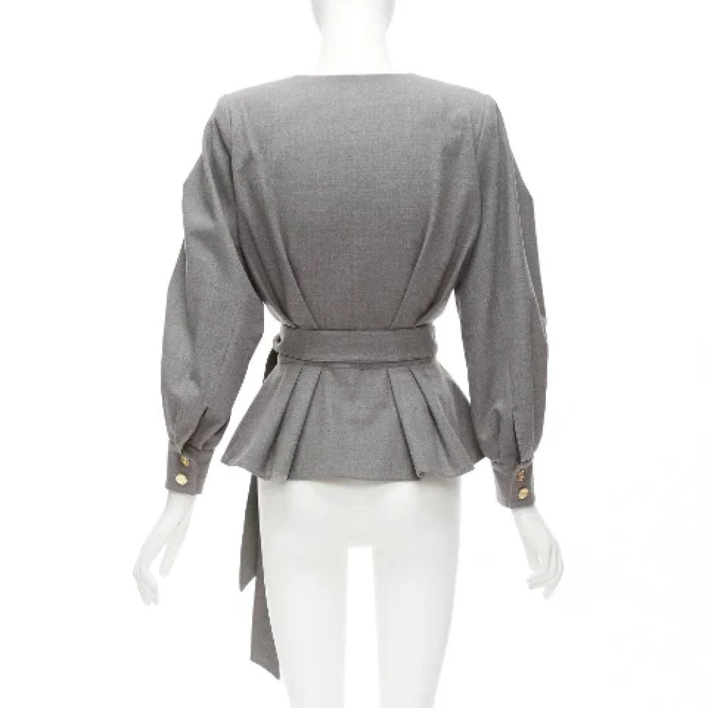 Alexandre Vauthier Pre-owned Wool outerwear Gray Dames