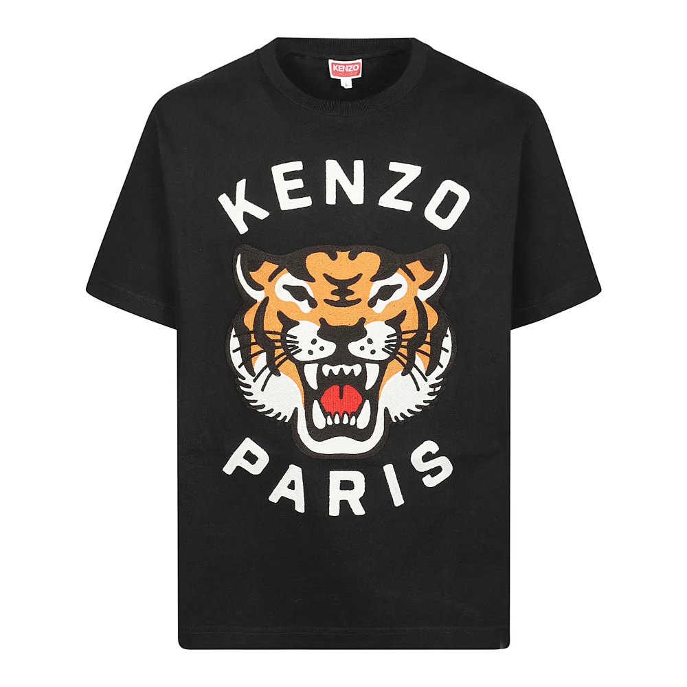 Kenzo Geborduurd Tiger T-shirt Black Heren