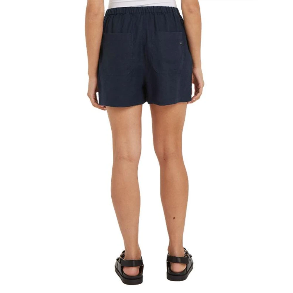 Tommy Hilfiger Casual Linnen Shorts Blue Dames