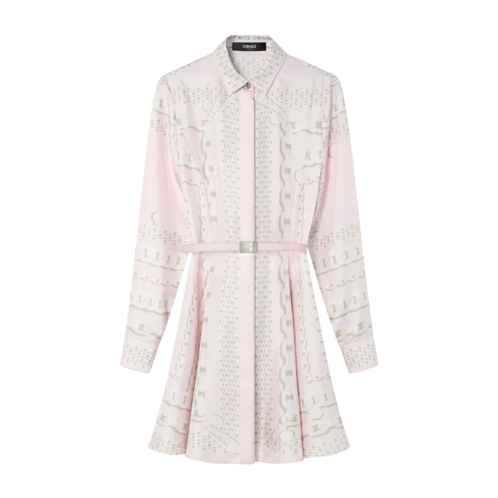 Versace Roze Zijden Elegante Jurk Pink Dames