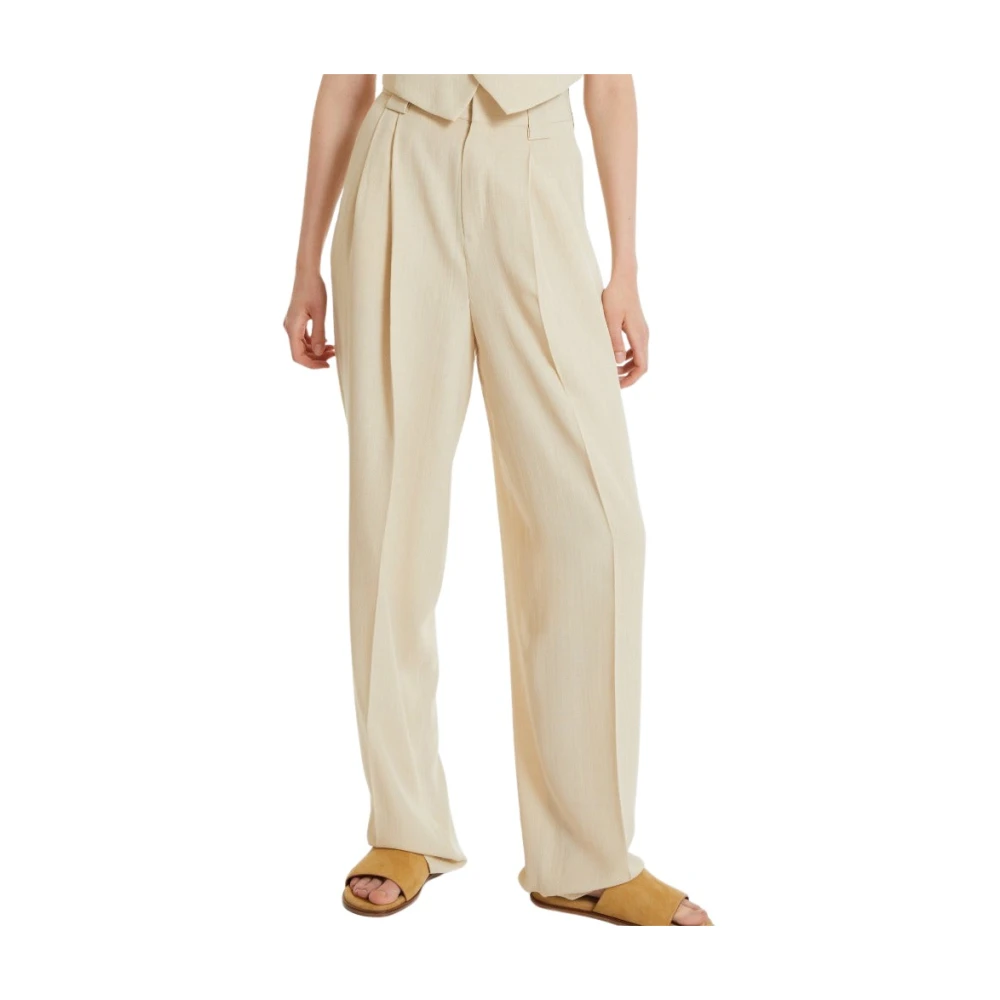 Petar Petrov Crème Wijde Broek Beige Dames