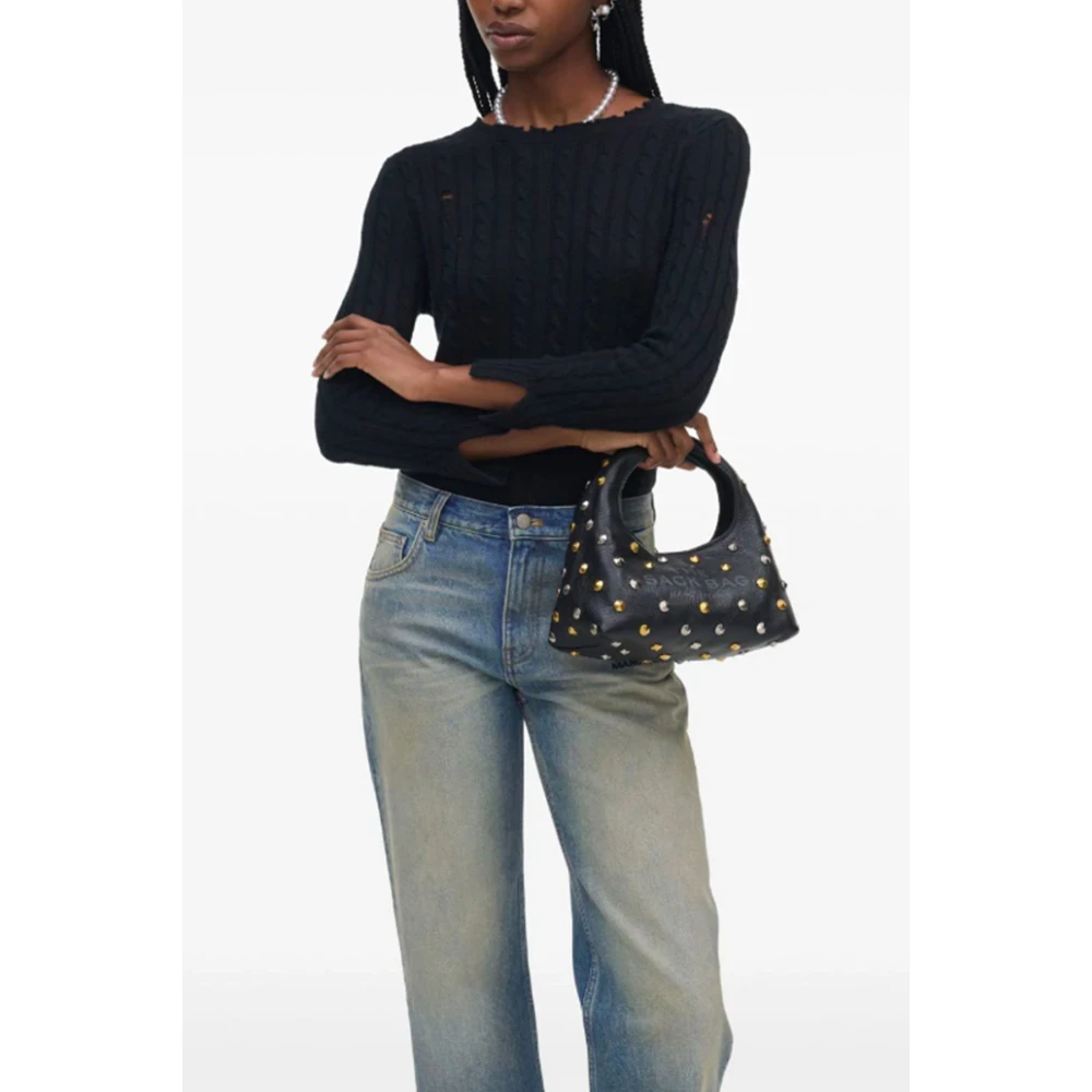 Marc Jacobs Zwarte leren schoudertas met studs Black Dames