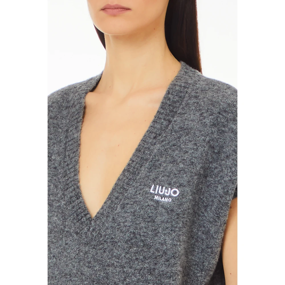 Liu Jo Gesloten Gebreide Trui Gray Dames
