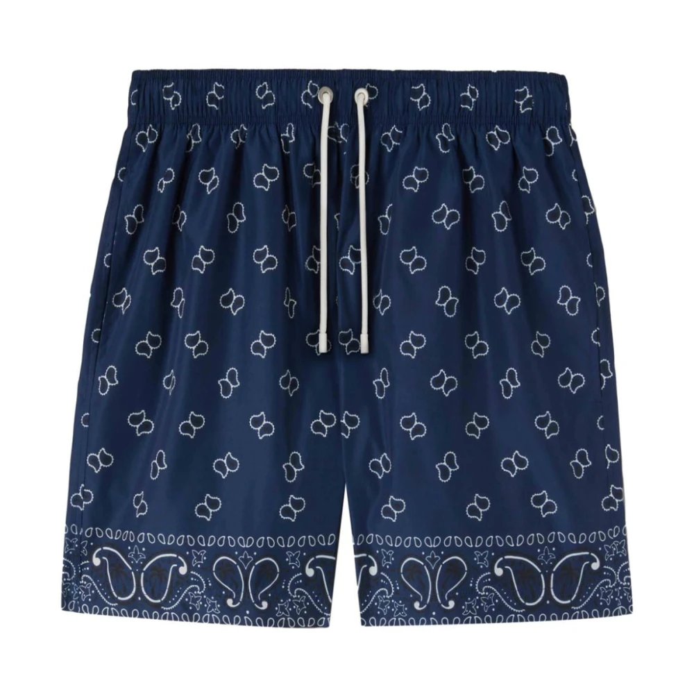 Palm Angels Gedrukte Marine Zwemboxer Shorts Multicolor Heren