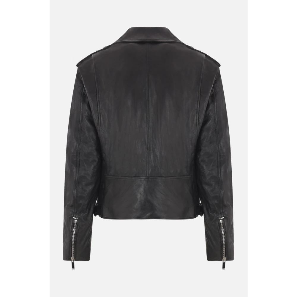 alexander mcqueen Zwarte Biker Leren Jas Black Heren