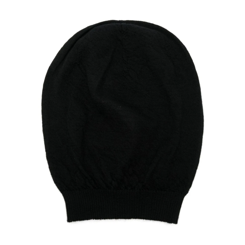 Rick Owens Zwarte Wollen Hoeden Collectie Black Heren