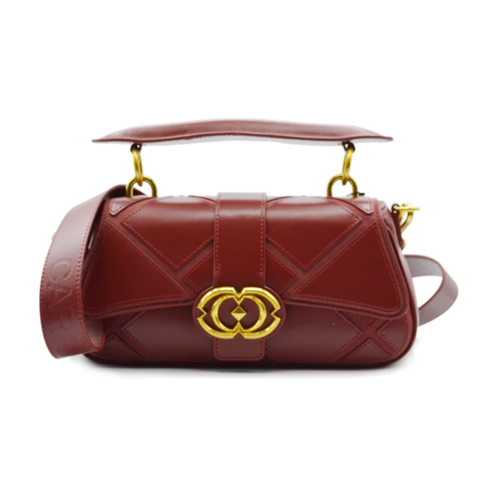 La Carrie Leren Suède Handtas Geborduurd Red Dames
