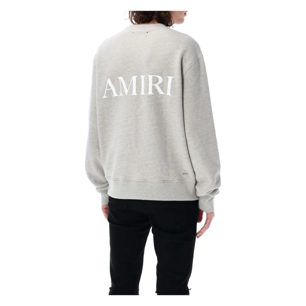 Amiri Grijze Gebreide Kleding Ss25 Core Logo Sweatshirt Gray Heren