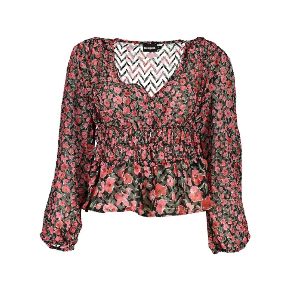 Desigual Gestippelde blouse met V-hals Multicolor Dames