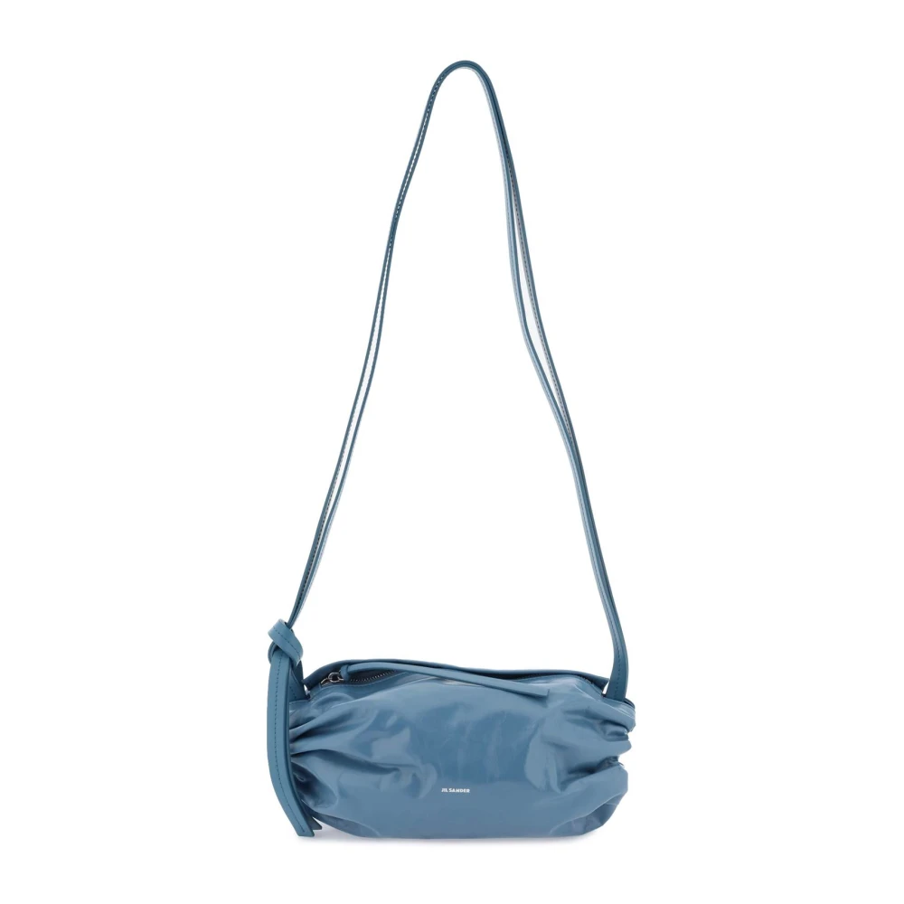 Jil Sander Crossbodytas van halfglanzend leer met gerimpelde details Blue Dames
