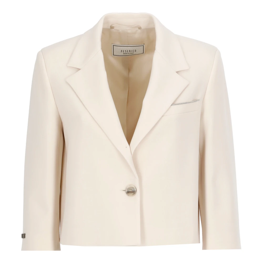 Peserico Rosa Viskos Blazer Peak Revers Pink, Dam