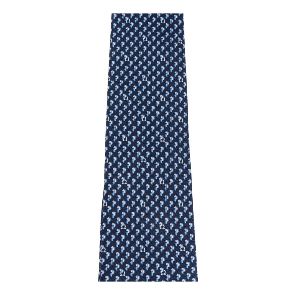 Salvatore Ferragamo Zijden stropdas Blue Heren