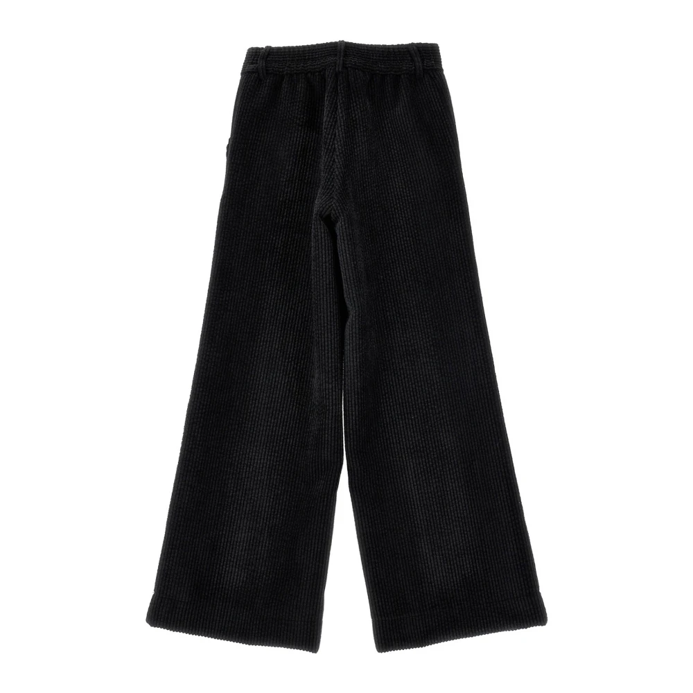Monnalisa Girls Black Velvet Palazzo Trousers - Trousers - 10 Y - Kids