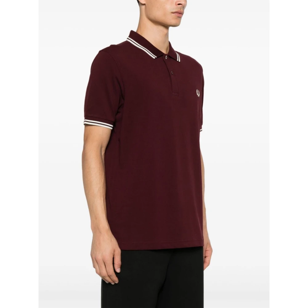 Comme des Garçons Bordeaux Polo Shirt met Logo Borduurwerk Red Heren