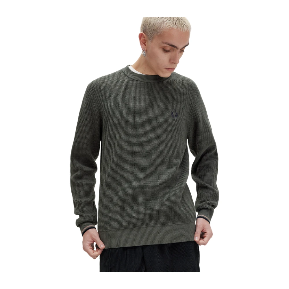 Fred Perry Groene Crew Neck Sweatshirt Aw24 Green Heren