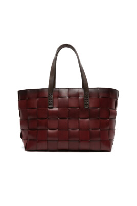 sac-a-main-en-cuir-tresse-bordeaux-rouge