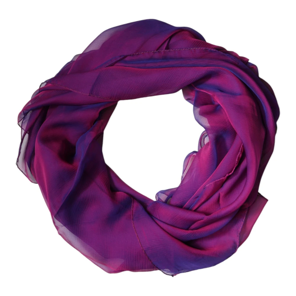 Dolce & Gabbana Women's Purple Silk Scarves, One Size, Silk Rectangle Wrap Shawl Scarf