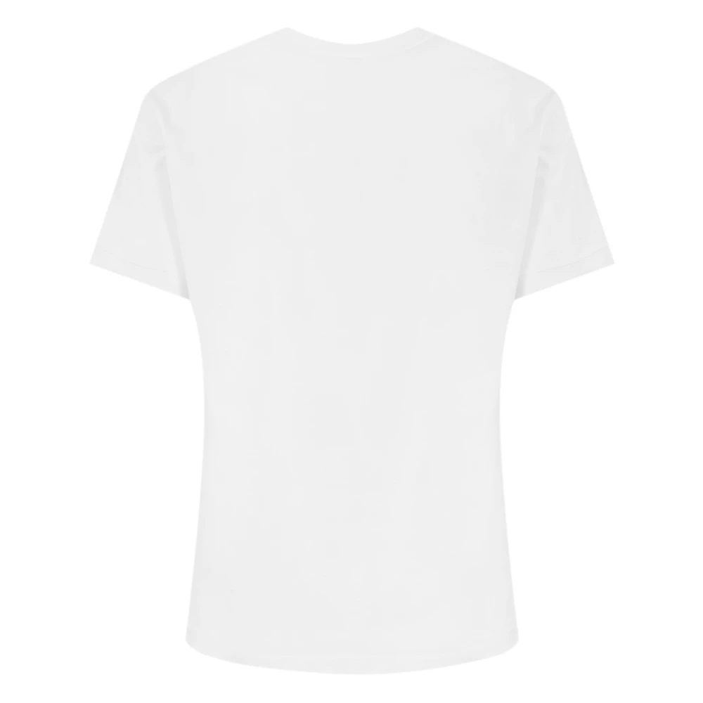 Stone Island Wit Katoenen T-shirt met Logo Patch White Heren