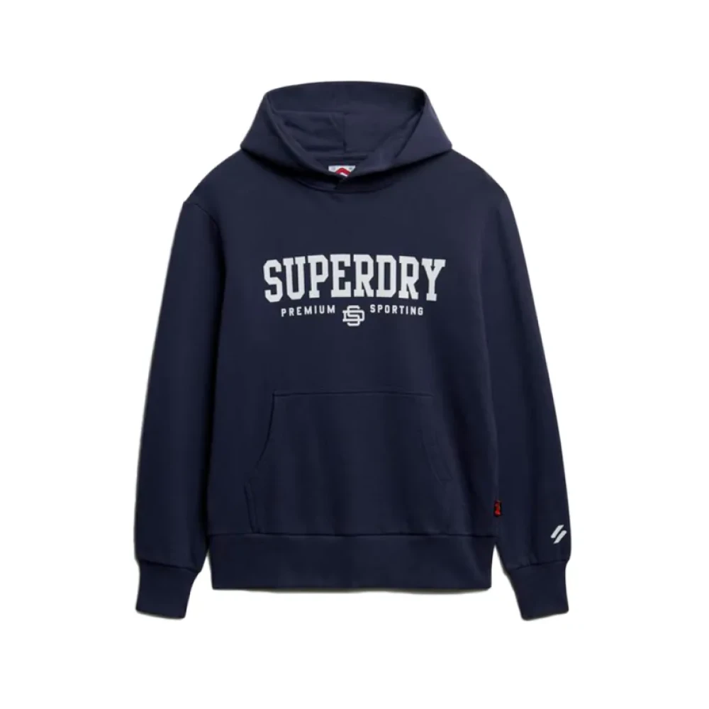 Superdry Uomo Blu Felpa Con Cappuccio Core Sport - Immagine 2