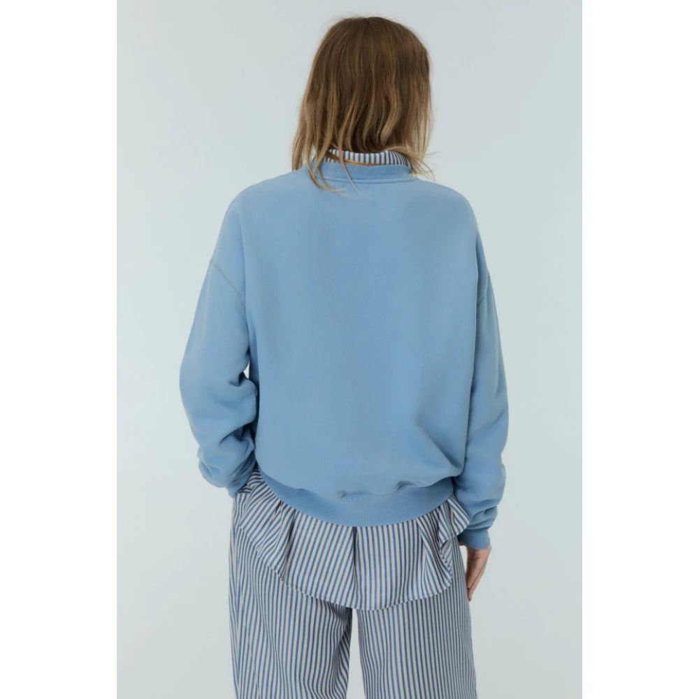 The New Society Blauwe Allure Katoenen Sweater met Logo Blue Dames