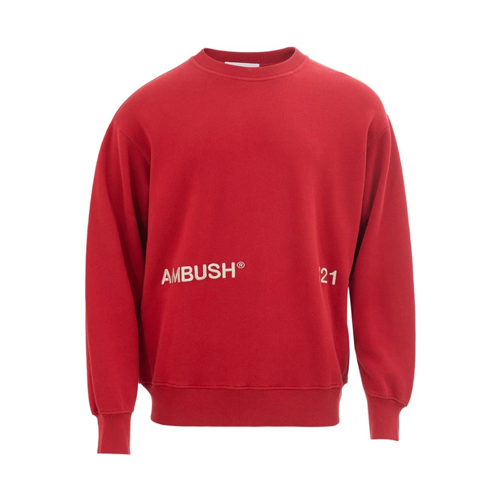 Ambush Men's Red Sweatshirts, L, High-Quality Cotton Jumper