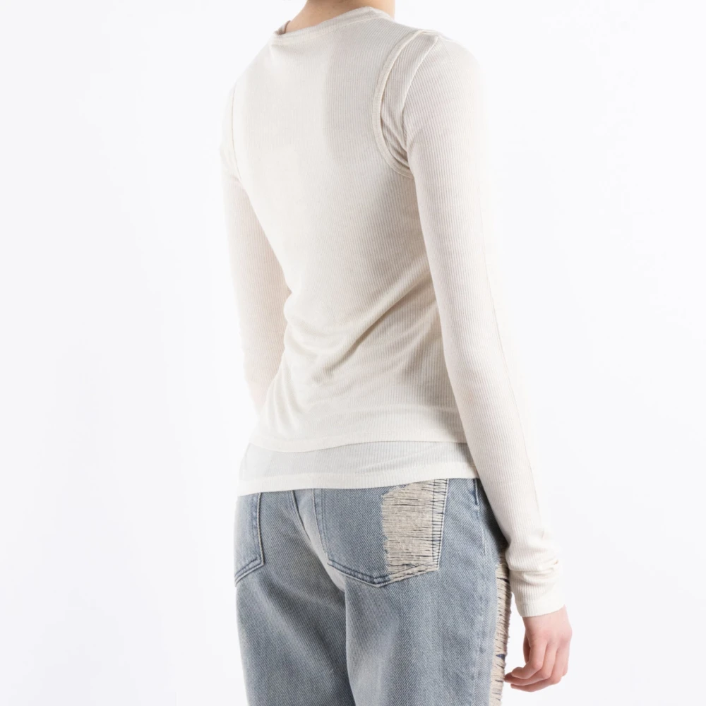 Acne Studios Beige Ecru Linnen Modal Shirt Beige Dames