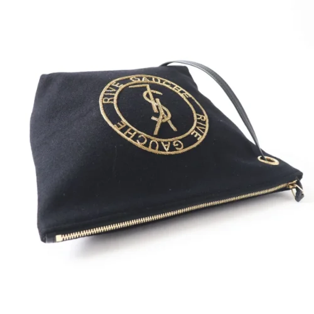 Yves Saint Laurent Vintage Pre-owned Canvas clutches Black Dames