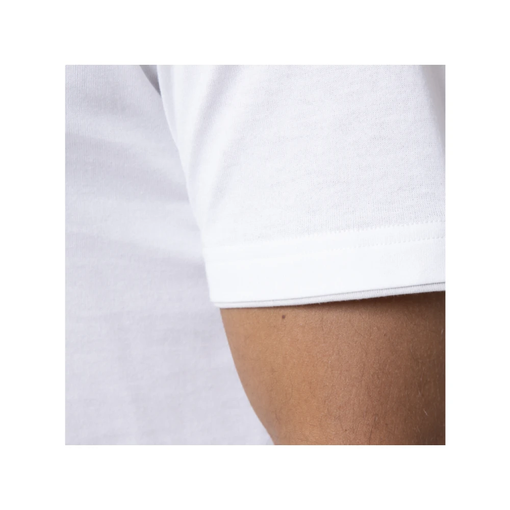 Eleventy Wit T-shirt met Greige Inzetstukken White Heren