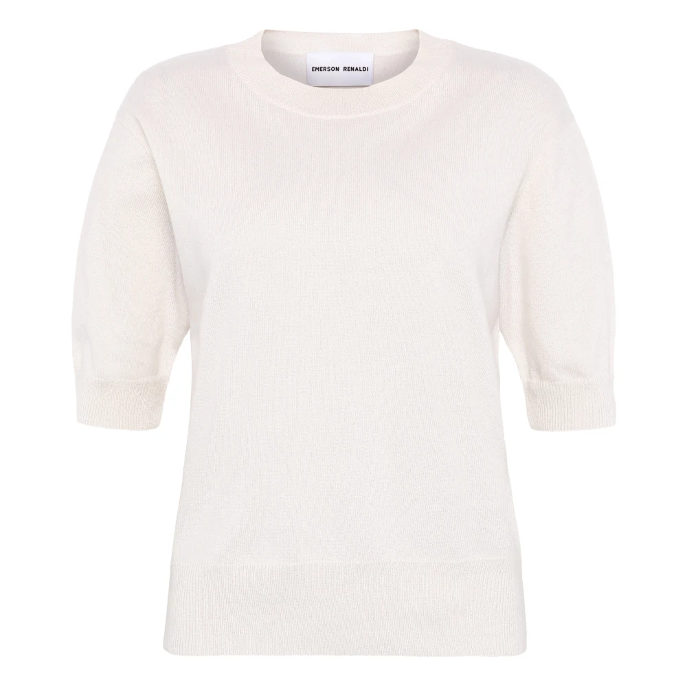 Emerson Renaldi Kasjmier Half-Mouw Crew Neck Sweater White Dames