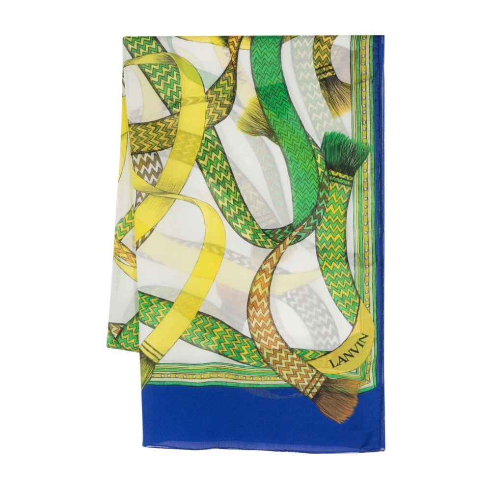 Lanvin Zijden sjaal met logo-print Multicolor Dames