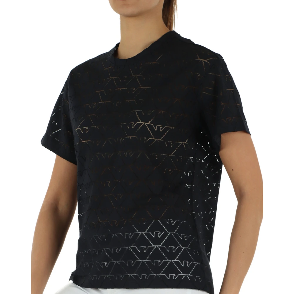 Emporio Armani Dames Jersey Katoenmix T-Shirt Black Dames