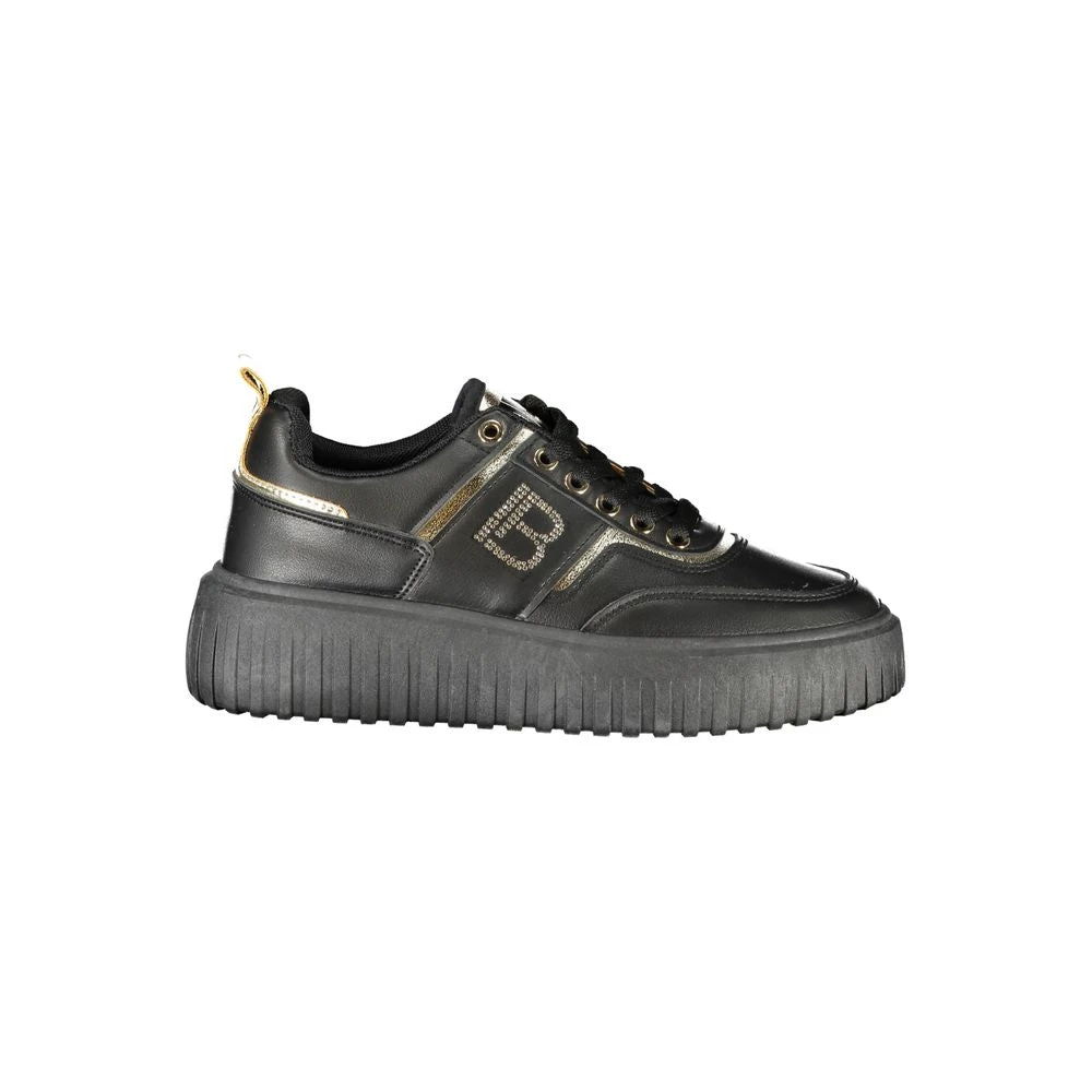 Laura Biagiotti Women's Black Rhinestone Platform Sneaker - Sneakers - 7 Uk - Shoes