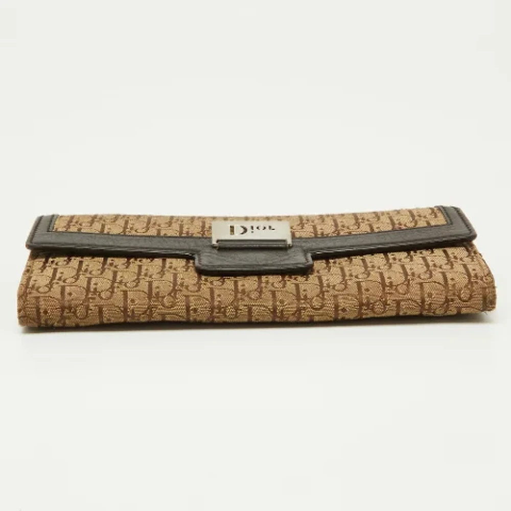 Dior Vintage Pre-owned Canvas wallets Beige Dames