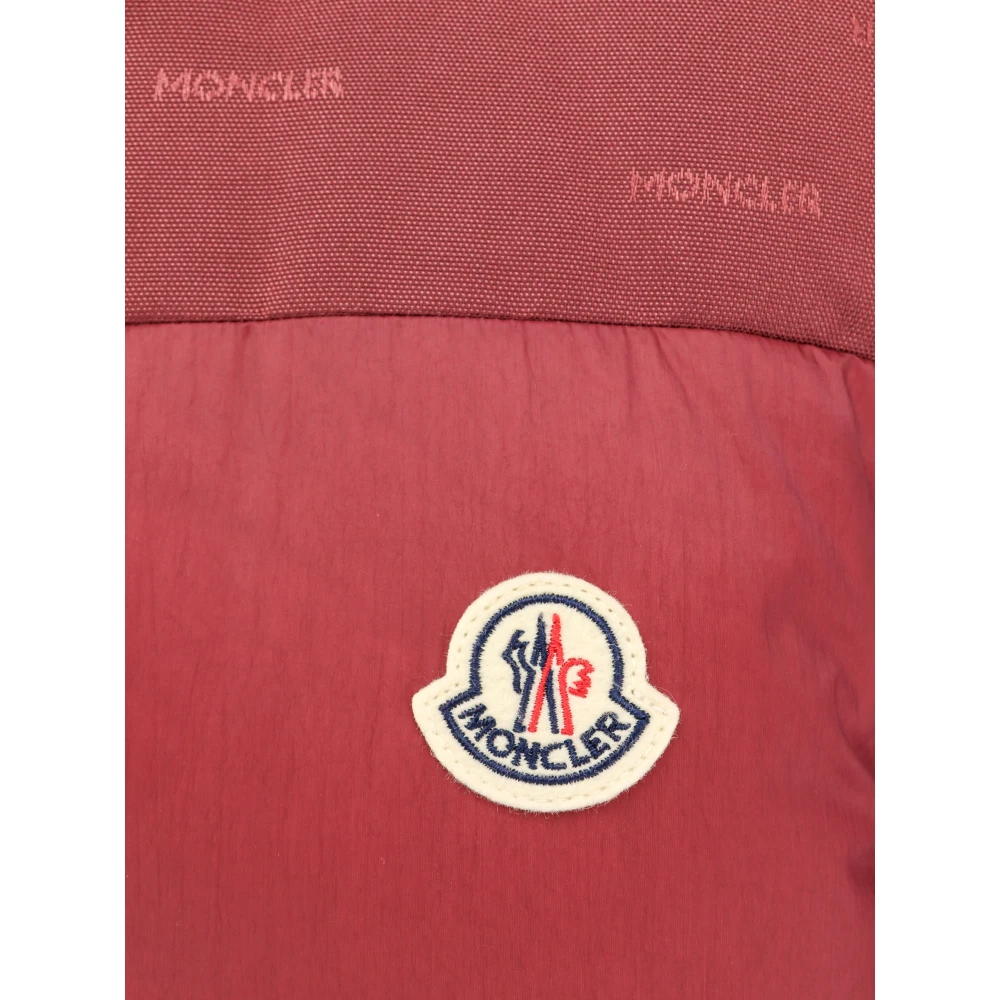 Moncler Gewatteerde nylon jas met omkeerbaar ontwerp Red Dames