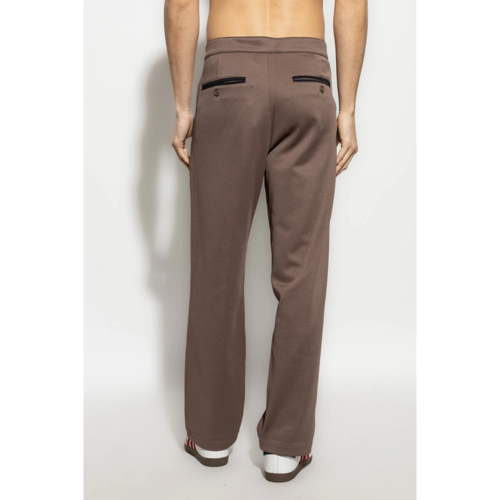adidas Originals Broek met logo-vormige applicatie Brown Heren