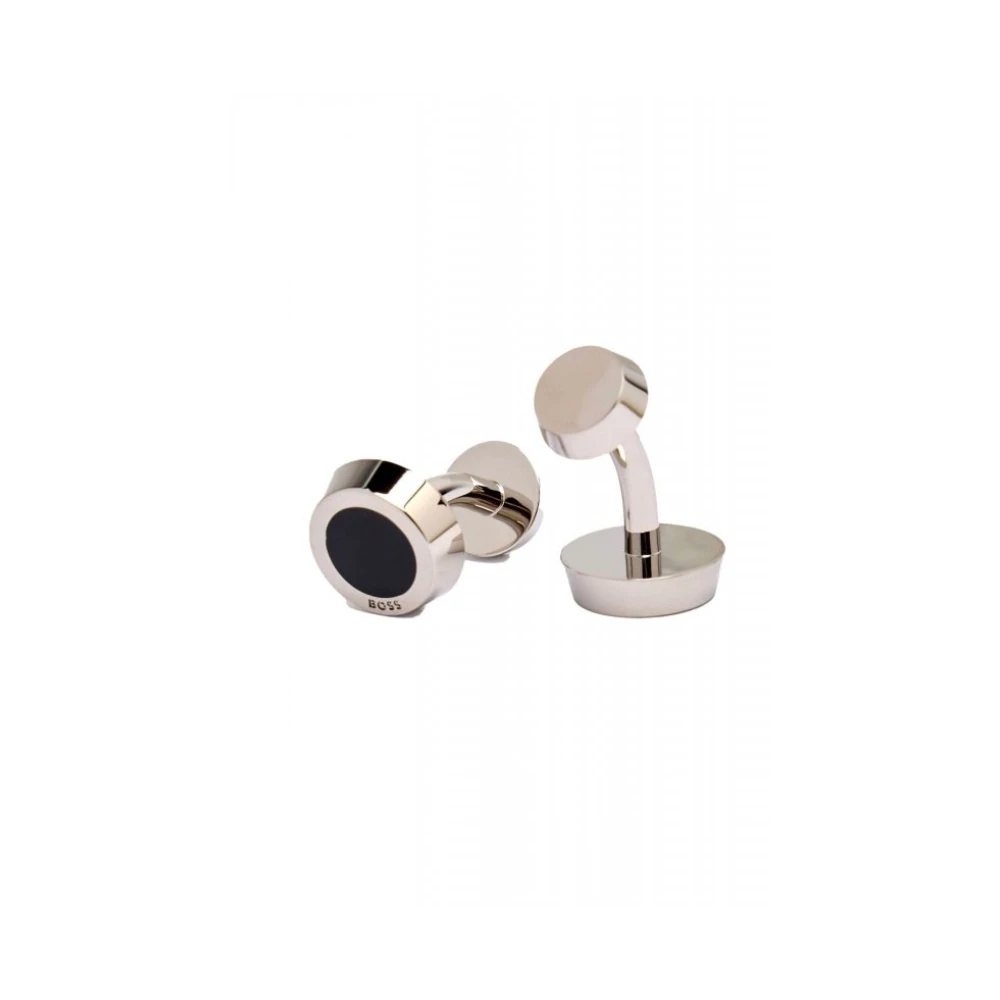 Hugo Boss Men's Black Round Cufflinks Enamel Insert 001 - Size Os - Image 6