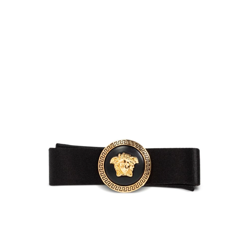 Versace Zwarte Medusa Plaque Haarklem Black Dames