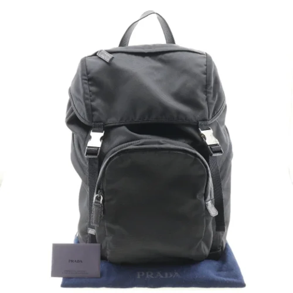 Prada Vintage Pre-owned Fabric backpacks Black Dames