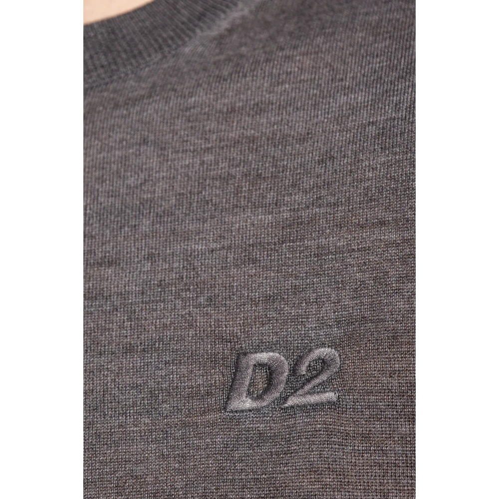 Dsquared2 Wollen trui met logo Gray Heren