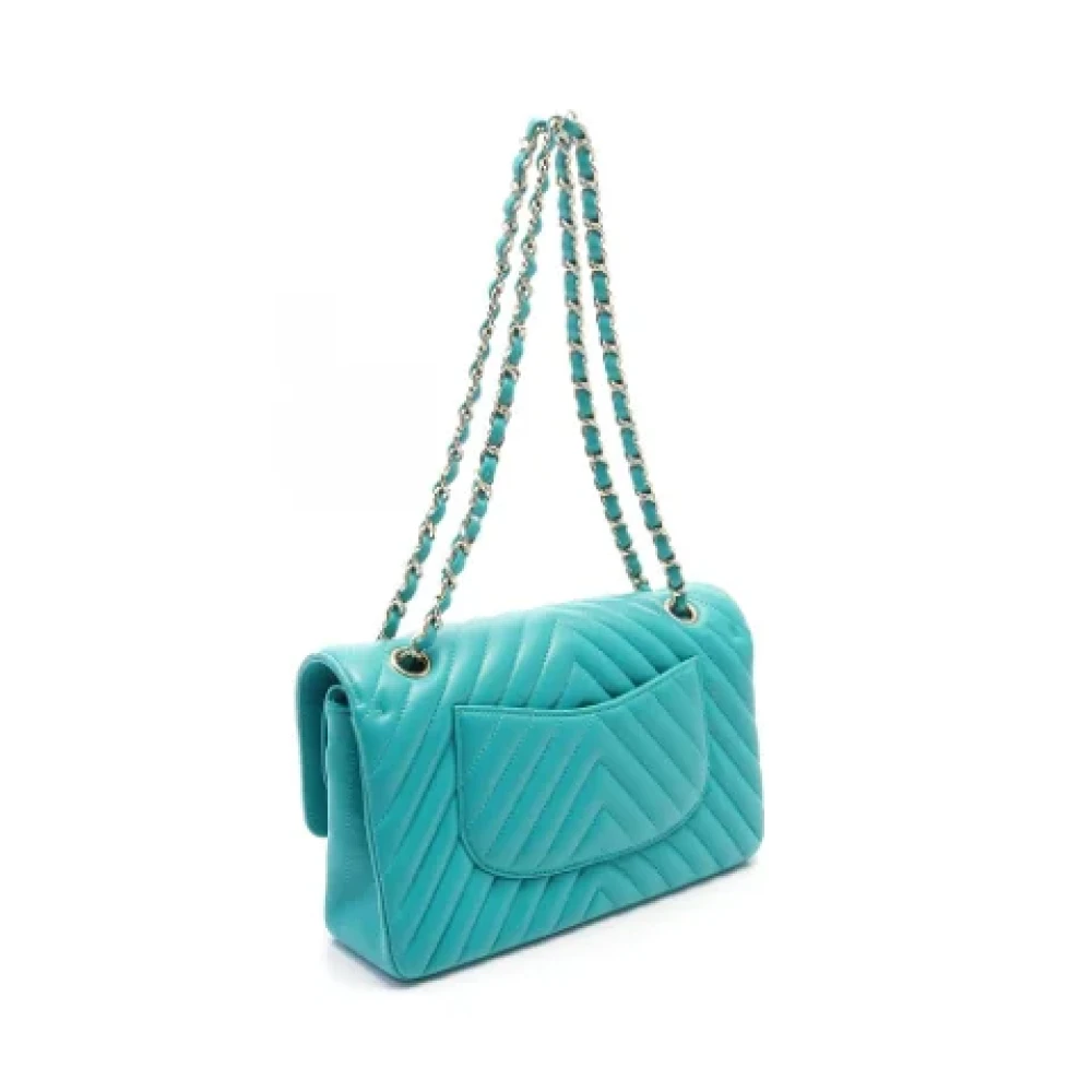 Chanel Vintage Pre-owned Leather chanel-bags Blue Dames