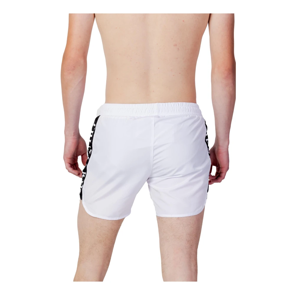 Trussardi Strandkleding Zwemshorts met Veters White Heren