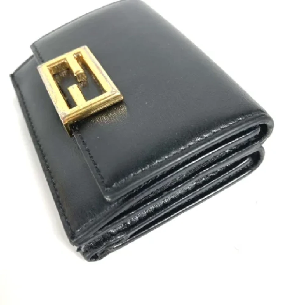 Fendi Vintage Pre-owned Leather wallets Black Dames