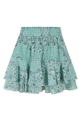 green-bandana-print-mini-skirt