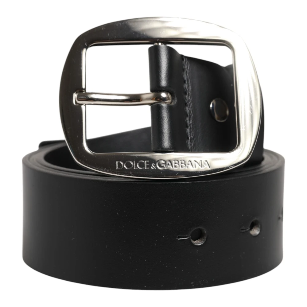 Dolce & Gabbana Unisex Zwart Accessoires One Size, Leer, Klassieke Riem
