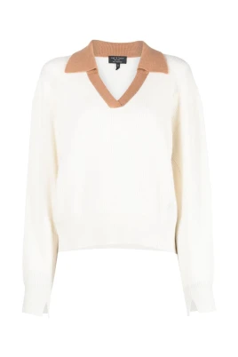 Beige Cashmere Polo Sweater